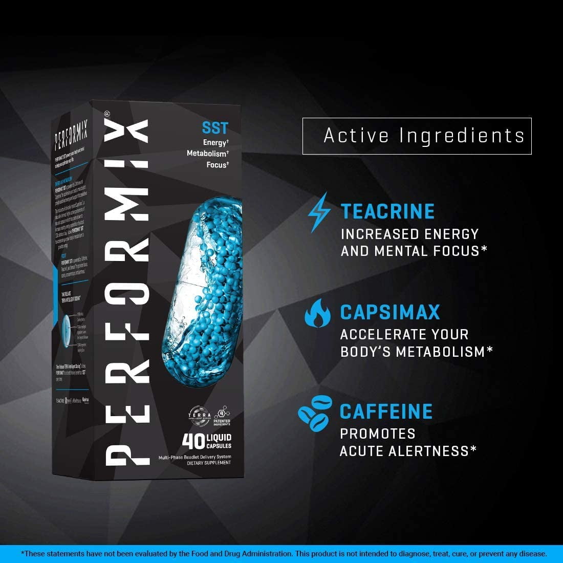 Performix SST Thermogenic Dietary Supplement, Timed Release Energy, Focus, & Metabolism, with Caffeine, Sensoril® Ashwagandha, 40 Capsules