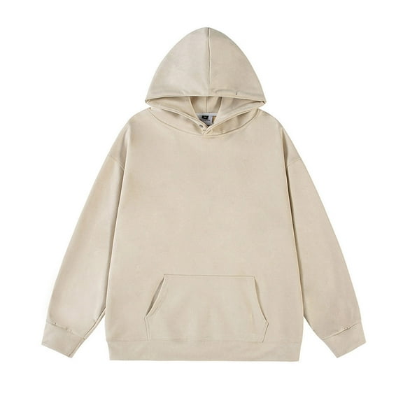 Blczomt Men Hoodies Sweatshirt Fleece Plain Hoodie Yellow Warm Casual Winter Men's Clothing