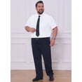 thumbnail image 2 of DARING DIVA Men's Big and Tall Business Dress Shirt with Chest Pocket XL White, 2 of 7