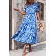 thumbnail image 4 of Vestido Floral Boho Midi con Mangas Abullonadas Azul - Talla L PRETTYGARDEN, 4 of 7