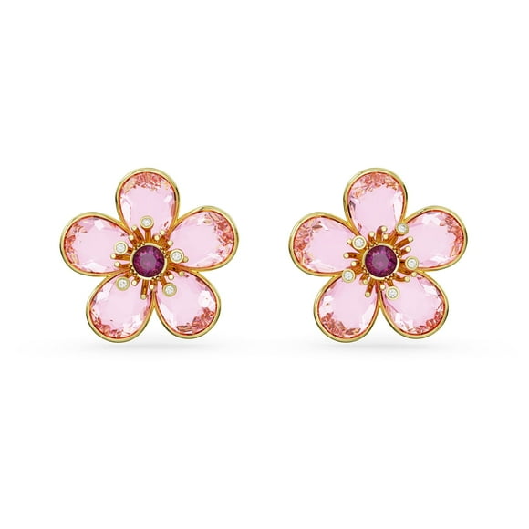 Earrings Swarovski Idyllia with Pink Flower Motif