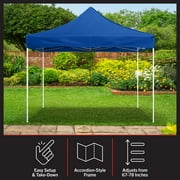 Stalwart 10x10 ft Pop Up Canopy Tent - UPF30 Beach Tent Sun Shelter, Blue