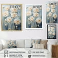 thumbnail image 4 of Designart "Ink-Blot Blooms: White And Blue Mums" Chrysanthemums Floater Framed Wall Decor, 4 of 5