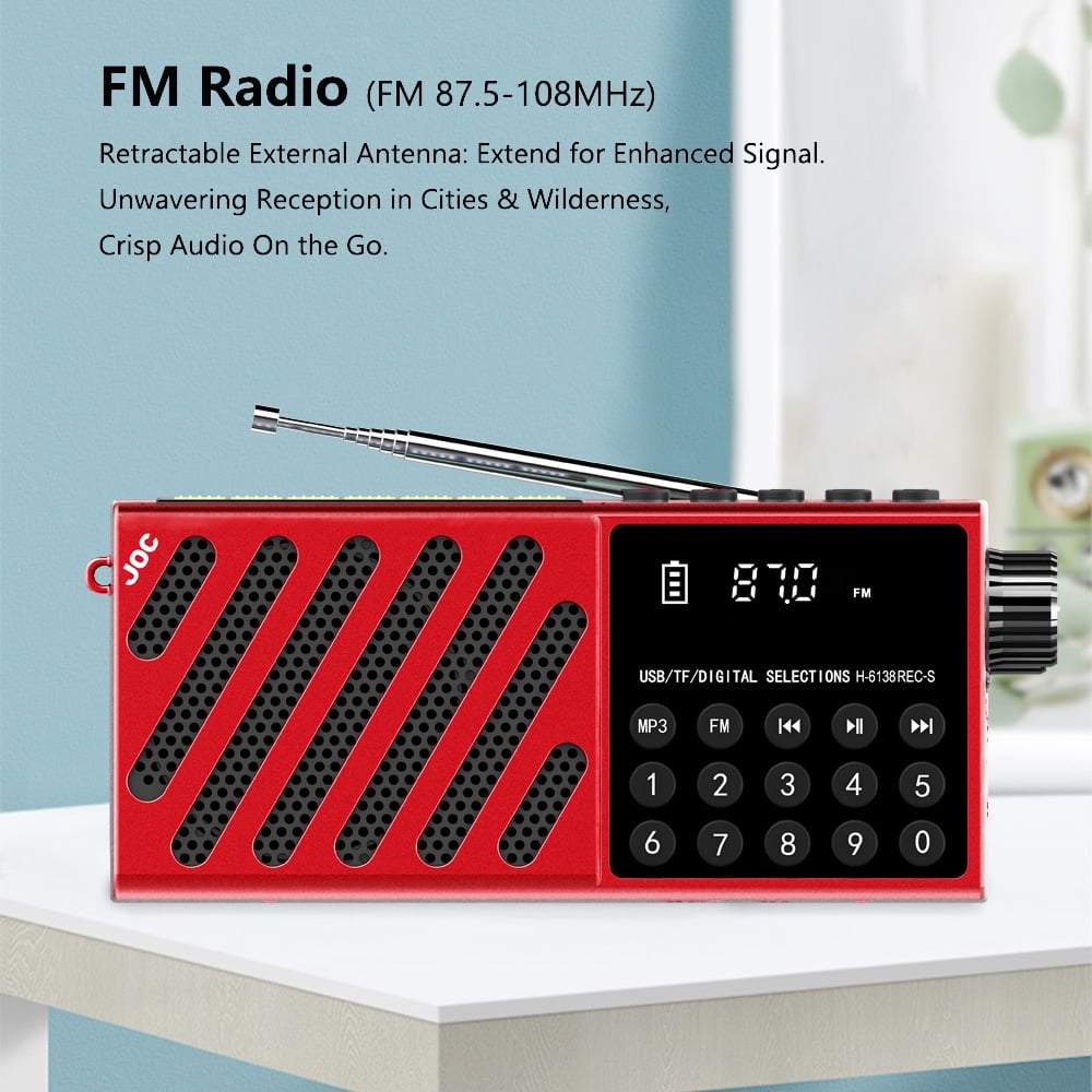 Portable Solar FM Radio with Bluetooth 5.3 Speaker, LED Light, and Recording for Outdoor Emergencies & Camping