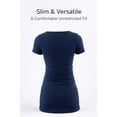 thumbnail image 4 of Yawrut Round Neck Maternity T-Shirt, Soft Stretchy Ruched Pregnancy Top, Casual Short Sleeve Maternity Tee for All Trimesters, Daily Home Work Pregnant Shirts, 4 of 9