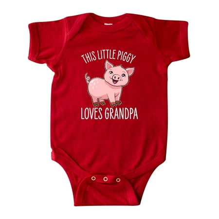 

Inktastic This Little Piggy Loves Grandpa- cute Gift Baby Boy or Baby Girl Bodysuit