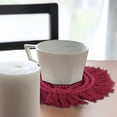 thumbnail image 6 of Posavasos - Posavasos de estilo nórdico para tejer a mano con borla, mantel individual para cocina(rojo), 6 of 8
