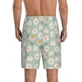 thumbnail image 3 of Kdxio Daisies Flowers Print Mens Sleep Shorts Bottoms Soft Comfy Pajama Wear Pants with Drawstring Pockets, 3 of 7