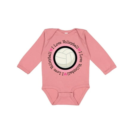 

Inktastic I Love Volleyball Sports Gift Baby Girl Long Sleeve Bodysuit