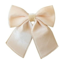 Btomtd 9.84"x9.84" Festive Pre Tied Wreath Bow for Christmas Tree Garland Outdoor and Door Swag Decorations Seasonal Bows and Ornaments for Holiday Celebrations, Beige