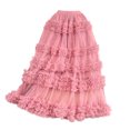 thumbnail image 2 of Women's Asymmetrical Mesh Skirt, Minimalist Layered Tulle Skirt, Versatile Midi Skirt for Casual Chic or Office Wear, Pink - One Size, 2 of 4