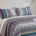 thumbnail image 4 of Juego de edredón WONGS BEDDING, estilo bohemio, tamaño queen, morado, bohemio, 3 unidades, 4 of 7