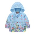 thumbnail image 5 of Sewkxo Toddler Rain Jacket Waterproof Hooded Rain Coats for Girls Windbreaker Outwear,Blue 100, 5 of 6