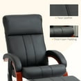 thumbnail image 6 of HOMCOM Recliner Chair with Ottoman, Electric Faux Leather Recliner with 10 Vibration Points and 5 Massage Mode, Reclining Chair with Remote Control, Swivel Wood Base and Side Pocket, Black, 6 of 9