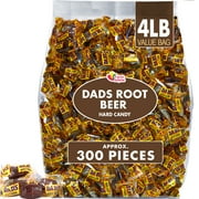 Dads Root Beer - 4 Pounds - Rootbeer Barrels Hard Candy - Old Fashioned Candies - Bulk Barrells