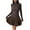 Brown, variant on Women's Mock Neck Long Sleeve Bubble Hem Dress with Ruched Stretch 94% Polyester 6% Elastane for a Flattering Fit
