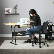 Sew Ready Eclipse Sewing and Craft Table with Adjustable Platform in Black / Maple