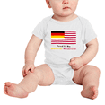 thumbnail image 2 of Proud to Be German American Flag Baby Bodysuit Newborn Clothes Outfits (White, 6-12 Months), 2 of 5