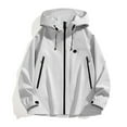 thumbnail image 4 of Mens Lightweight Waterproof Jacket Windproof Rain Hooded Hiking Jackets Color: White Size: L, 4 of 4