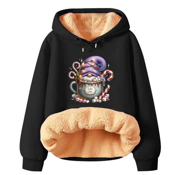 WILLBEST Sudadera Larga para Mujer, Estilo Navideño, Invierno, Gruesa, Cálida y Colorida XXXXX-Grande