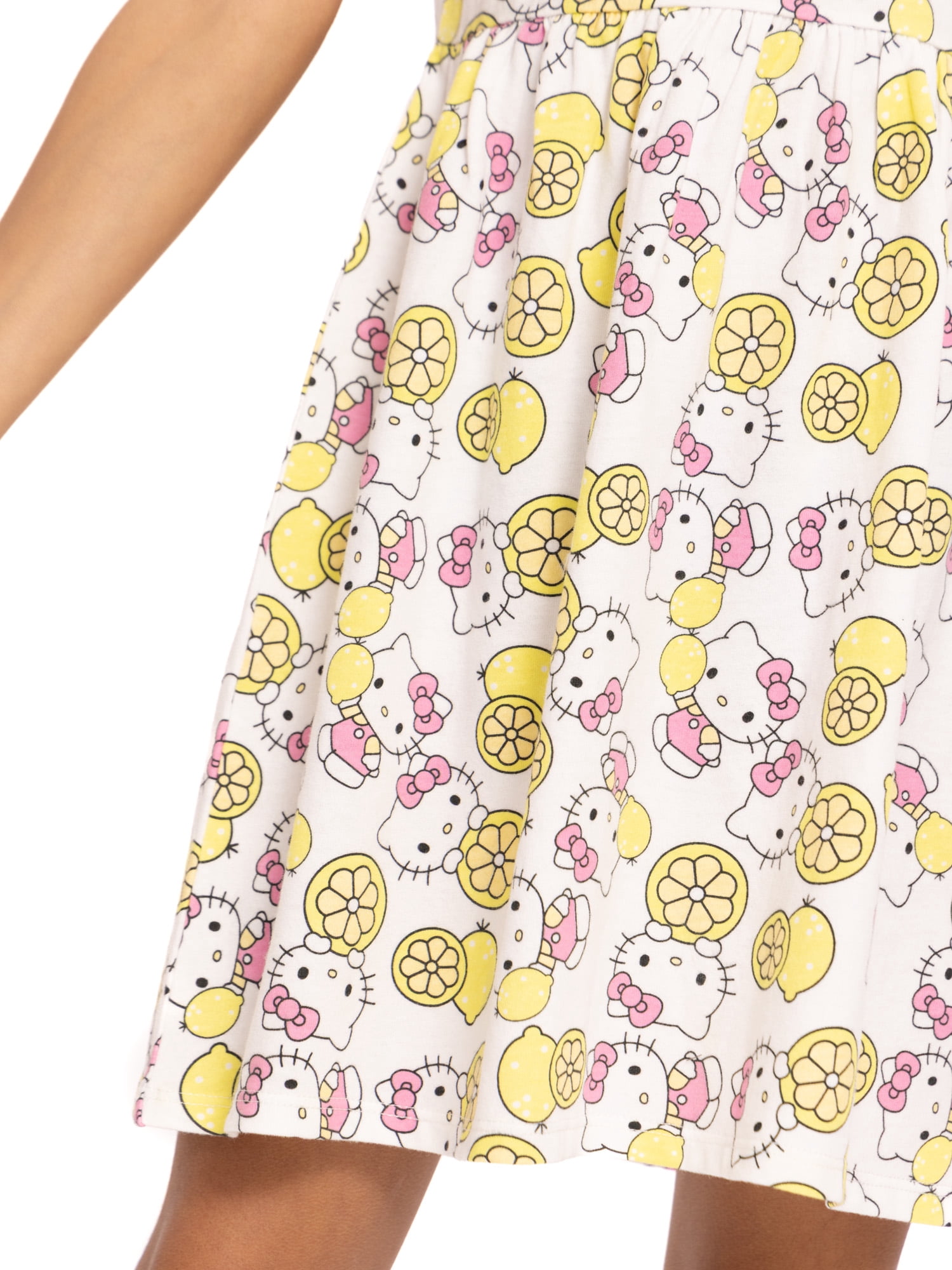 Hello Kitty Girls Allover Print Dress with Short Sleeves, Sizes 4-12