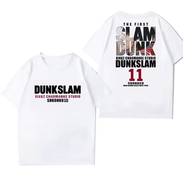 Camiseta de algodón puro de Anime Slam Dunk para hombres, Sakuragi, Hanamichi, Kaede, Rukawa, Manga corta japonesa de gran tamaño, 2023 xuanjing unisex