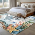 thumbnail image 4 of Large Area Rugs for Living Room Bedroom, Octopus Coastal 8'x10' Rug Washable Carpet Runner Indoor Outdoor, Summer Nautical Starfish Coral Grey Wooden Non Slip Floor Mats Rug for Kitchen, Patio, 4 of 8