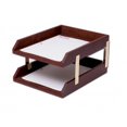 thumbnail image 1 of Dacasso  Leather Double Letter Trays - Mocha, 1 of 1