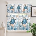 thumbnail image 3 of Kitchen Window Curtains Valance and Tier Set, Sea ​​turtle Blue Coral Starfish Rod Pocket Tier Curtain Valance Set, Ocean World Marine Life Light Filtering Cafe Curtains for Bedroom Living Room, 3 of 9
