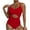 Red, variant on RQYYD Women's One Piece Swimsuits Tummy Control Cutout High Waisted Bathing Suit Wrap Tie Back One Piece Swimsuit for Women