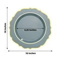 thumbnail image 6 of BalsaCircle 10 Dusty Blue 10.5" Round Plastic Dinner Plates Gold Scalloped Rim, 6 of 8