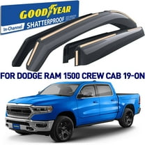 Goodyear Shatterproof in-Channel Window Deflectors for Trucks Dodge RAM 1500 2019-2024 Crew Cab, Rain Guards, Window Visors for Cars, Vent Deflector, Truck Accessories, 4 pcs- GY003413LP