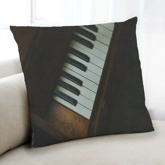 Ahgly Company Music Piano Indoor Throw Pillow, 18 inch by 18 inch