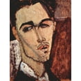 thumbnail image 2 of Modigliani, Amedeo 19x24 White Modern Wood Framed Museum Art Print Titled - Portrait of Celso Lagar, 2 of 4