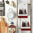 thumbnail image 6 of SOME THING Red Black Buffalo Plaid Xmas Trees Christmas Kitchen Towels Dish Towels, 18x26 Inch Daily Seasonal Winter Decoration Hand Towels Set of 4, 6 of 6