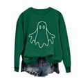 thumbnail image 2 of aohooy Shirts for Halloween Women Halloween Sweatshirts Cute Ghost Graphic Crewneck Sweatshirt Oversized Long Sleeve Pullover Tops 2025 Army Green,XS, 2 of 4