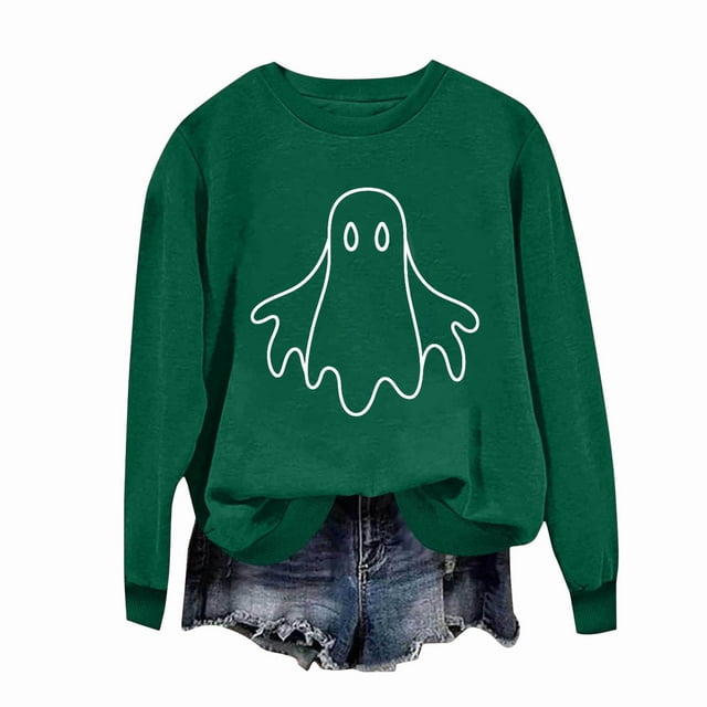 Ailaofu Womens Halloween Crewneck Sweatshirt Cute Long Sleeve Graphic Pullover Tops Fall Fashion Clothes