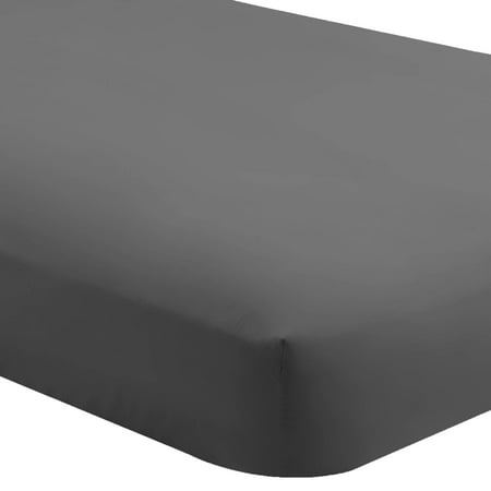 Suede Fitted Sheet Bare Home Fitted Bottom Sheet Premium 1800 Ultra-Soft Wrinkle Resistant Microfiber, Hypoallergenic, Deep Pocket (Queen - 1 Pack, Gray) ()
