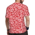thumbnail image 2 of Wukai Red Hibiscus Flower Print Men's Short-Sleeved Mesh T-Shirt,Quick-Dry Short Sleeve Workout T-Shirt-Small, 2 of 8
