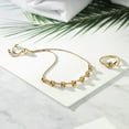 thumbnail image 3 of Gem Stone King 18K Yellow Gold Plated Silver Yellow Citrine Ring and Bracelet Jewelry Set for Women | 2.63 Cttw | Gemstone November Birthstone | Heart Shape 4MM | Round 4.5MM | Size 6, 3 of 3