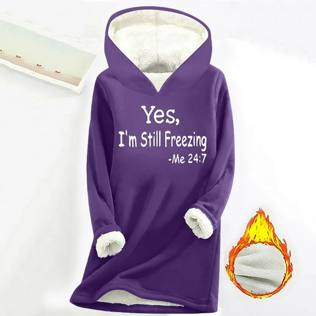 DPTALR Femmes Imprimé Numérique Peluche et Épaissi à la Mode Casual à Manches Longues Col Rond Sweat-Shirt