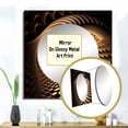 thumbnail image 3 of Designart "Optical Illusion Vintage Gilded Geometric Aspects VII" Abstract Spirals Gold Large Square Mirror - Square Bedroom Mirror Printed Wall Decor - Transitional Square Printed Wall Mirror Art, 3 of 5