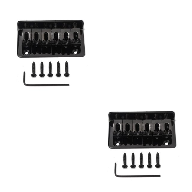 Wosthever Electric Guitar Hardtail Bridge With Screws Replacement Bass Part 6-Strings Bridges Wench Stable Saddle and Children Beginners 2piezas