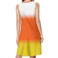 thumbnail image 2 of CANDY CORN Colors Ombre Spring Summer Dresses for Women Fashion T-shirt Dress Casual Sleeveless Loose Sundress with Pockets, 2 of 5