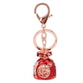 thumbnail image 2 of Key Purse Pendant, Rhinestone Fortune Bag Key Chain Chinese Style Sparkling Pendant Red  For Friend For Graduation, 2 of 8