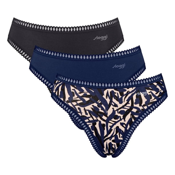 Sloggi Calzoncillos para mujer, pack de 3 - GO Crush Mini C3P, pantalón, algodón elástico Azul XL (X-Large)