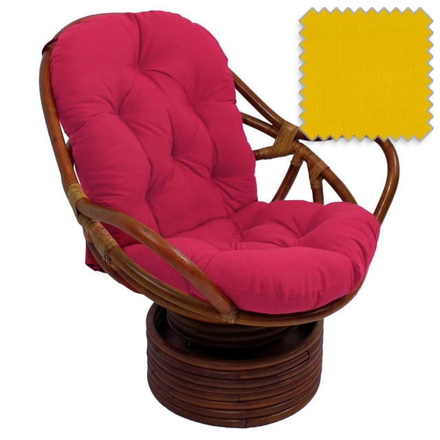 Rocker giratorio Papasan de ratán de DCG Stores con cojín en forma de limón