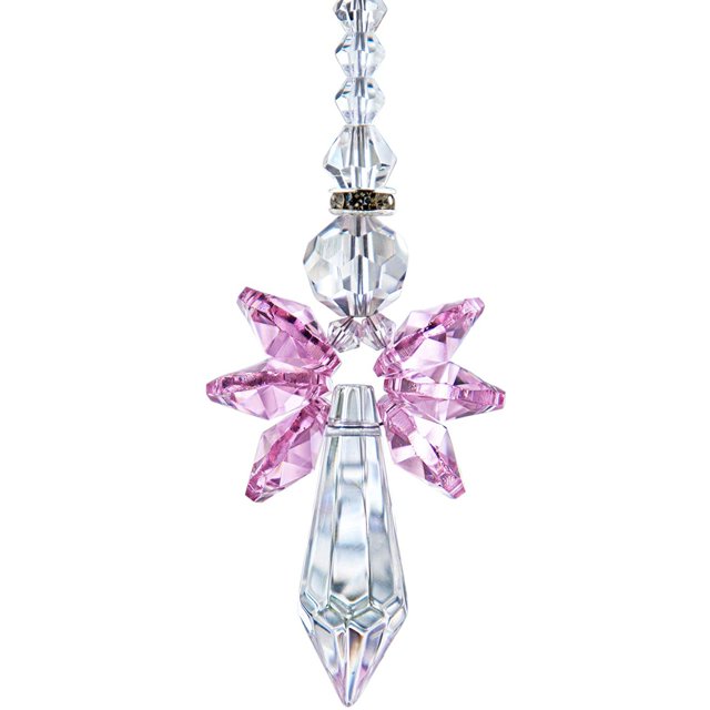 Rainbow Guardian Angel Crystal Suncatcher como decoración del hogar/coche y decoración del porche y colgantes adorno de cristal (rosa) Namotu CZJJ-ZH110