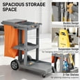 thumbnail image 4 of HOMCOM Commercial Janitorial Cart, Professional Cleaning Trolley, Grey, 4 of 10