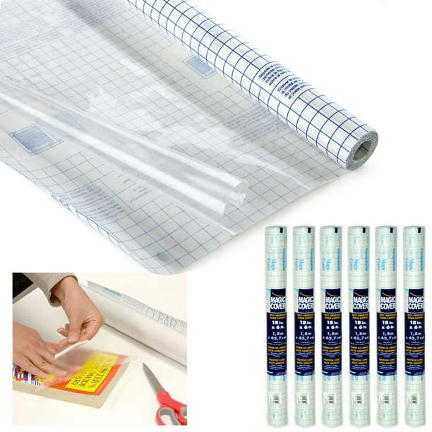 6 Rolls Clear Contact Paper Adhesive Self Stick Liner Film Cover